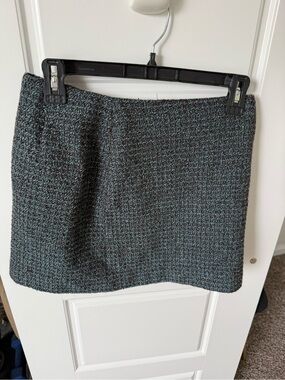 Vintage MAG wool Teal and Black Tweed Mini Skirt